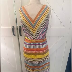 London times size 10 brand new colorful dress with yellow belt